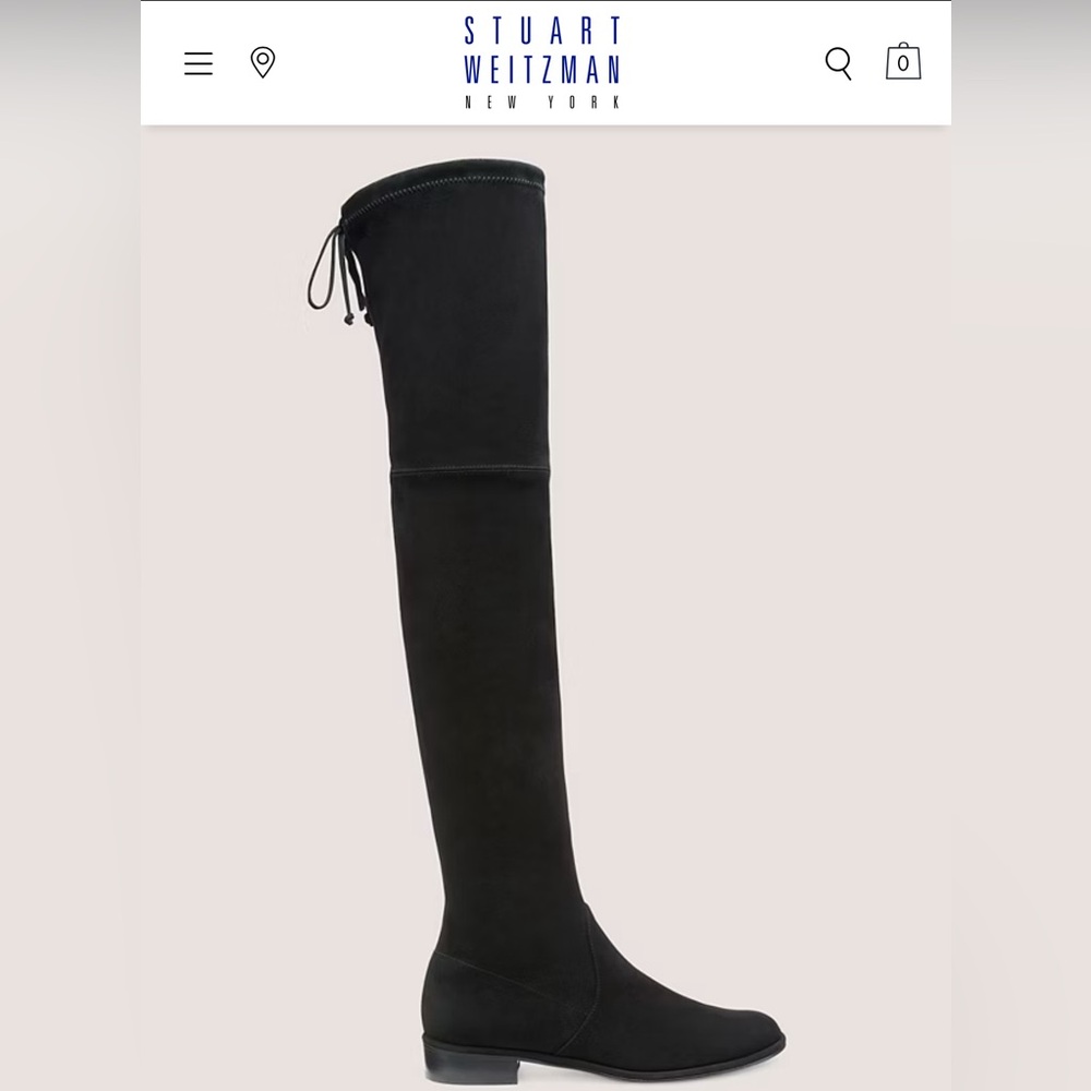Stuart Weitzman Loland Suede Black Over-the-Knee Boots Like New
